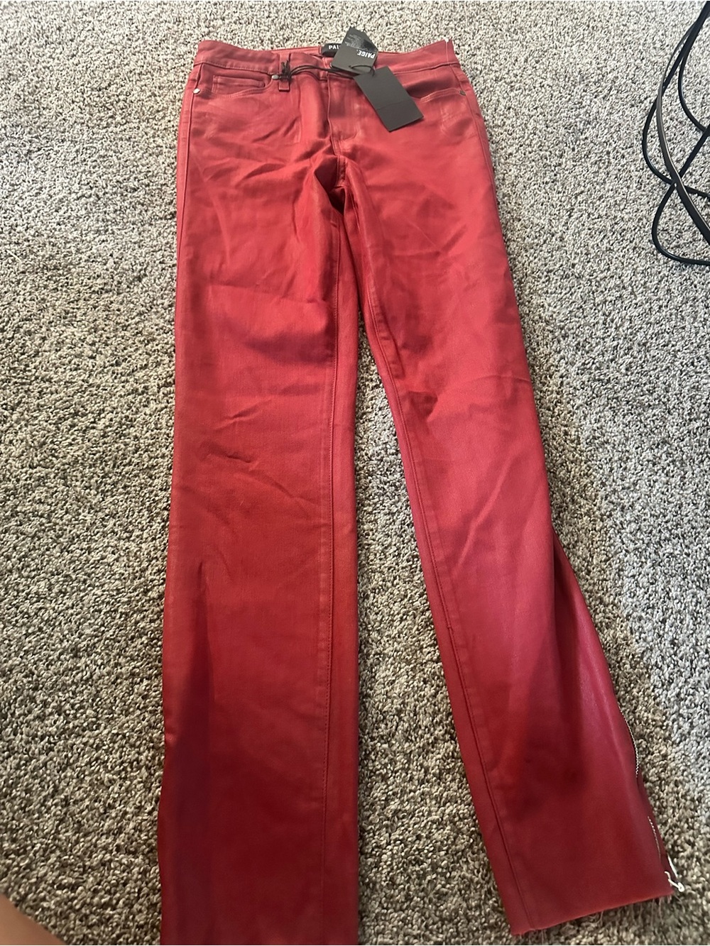 PAIGE Red Skinny Jeans